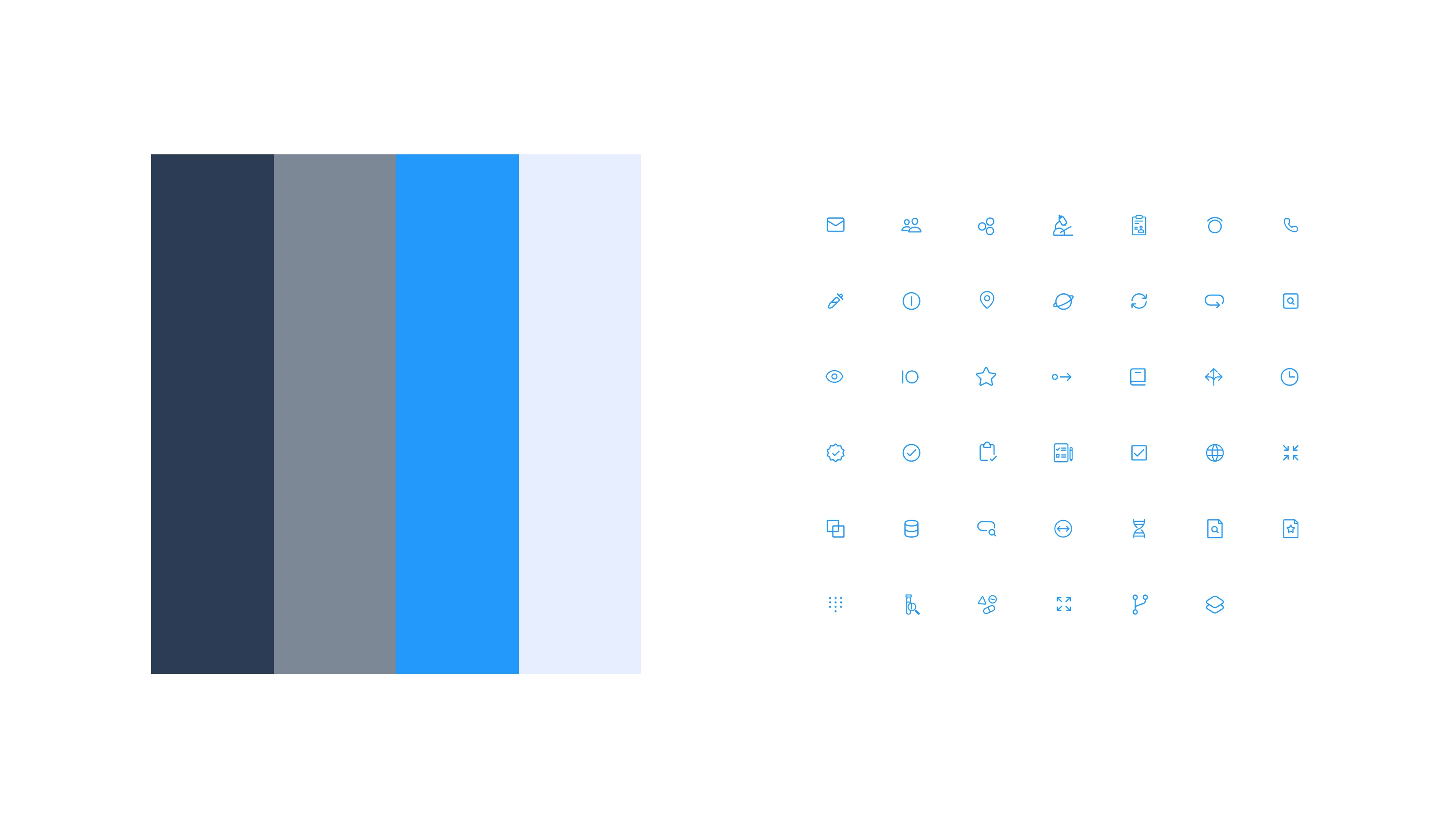 Davos Pharma color palette and iconography system built for clarity and consistent visual communication