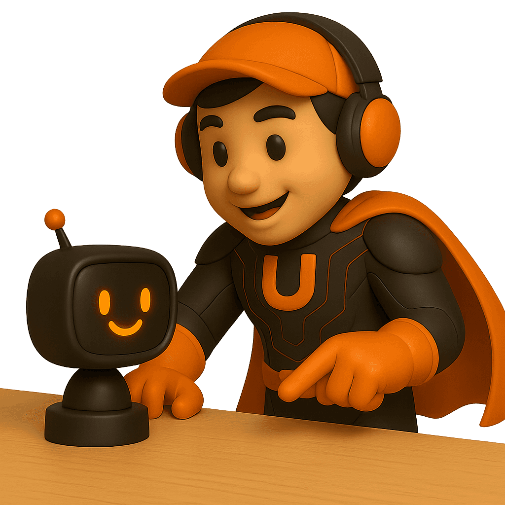 Mascot playing with AI bot