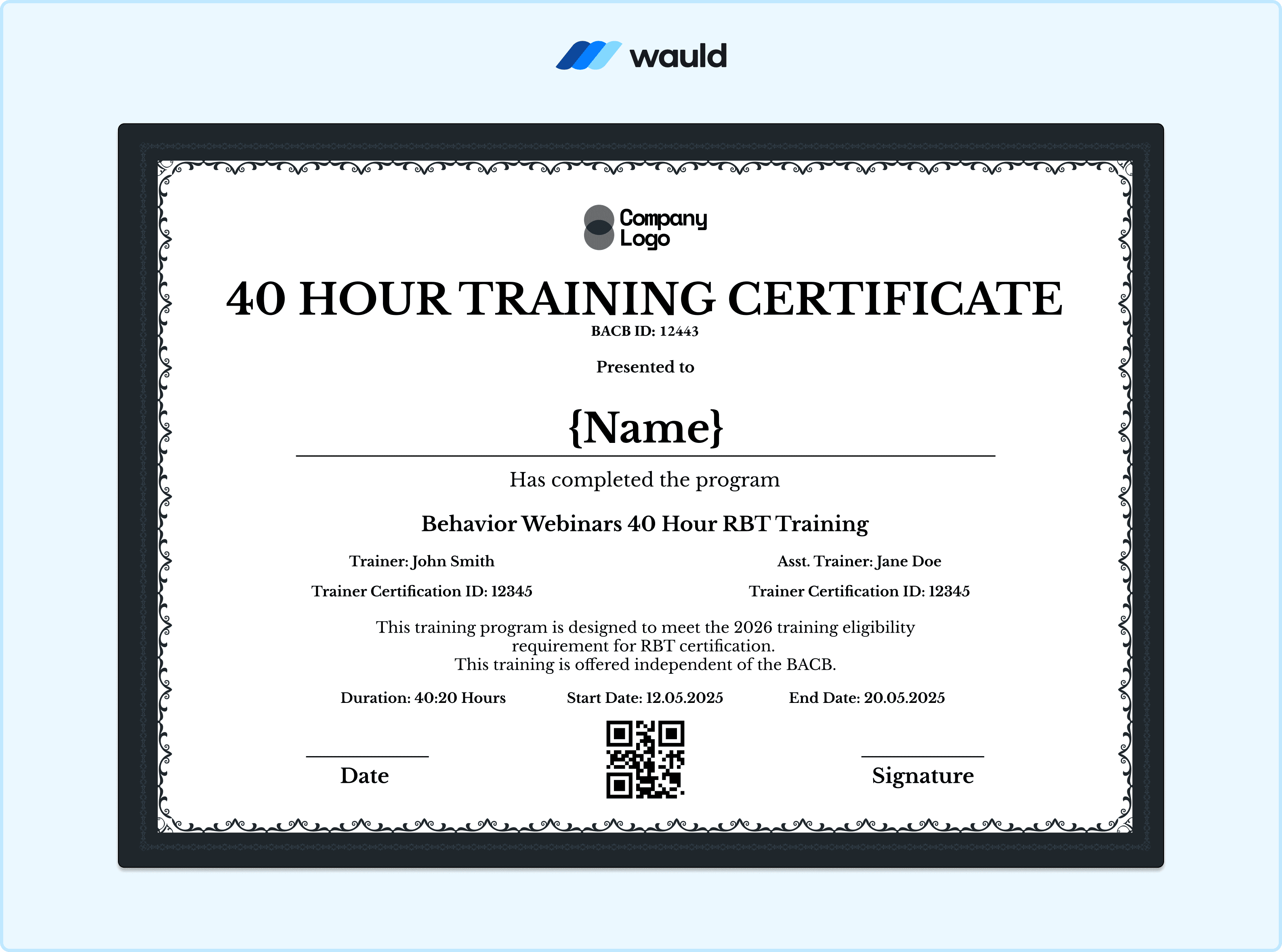 RBT Certificate