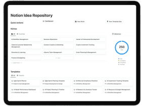 This is a Cover to Idea Repository a Notion Template