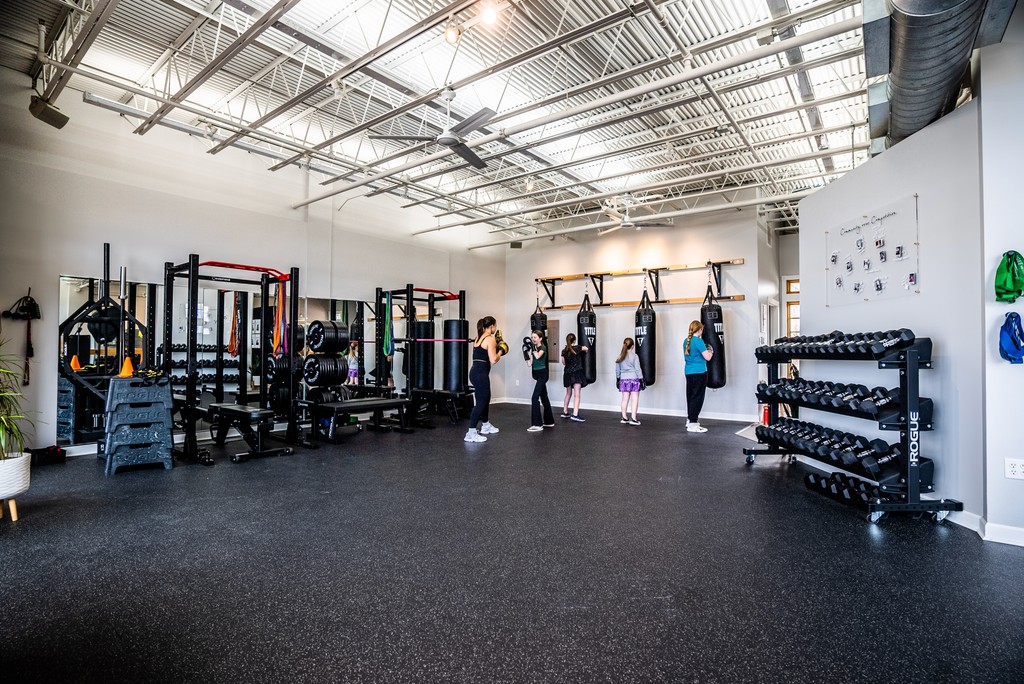 Boxing bags at anchor Fitness Pewaukee.