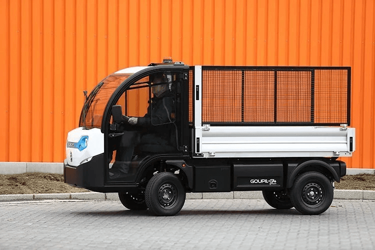white and black golf cart