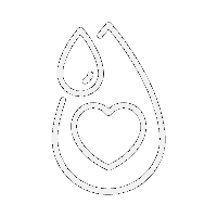 Blood drop with heart inside Icon