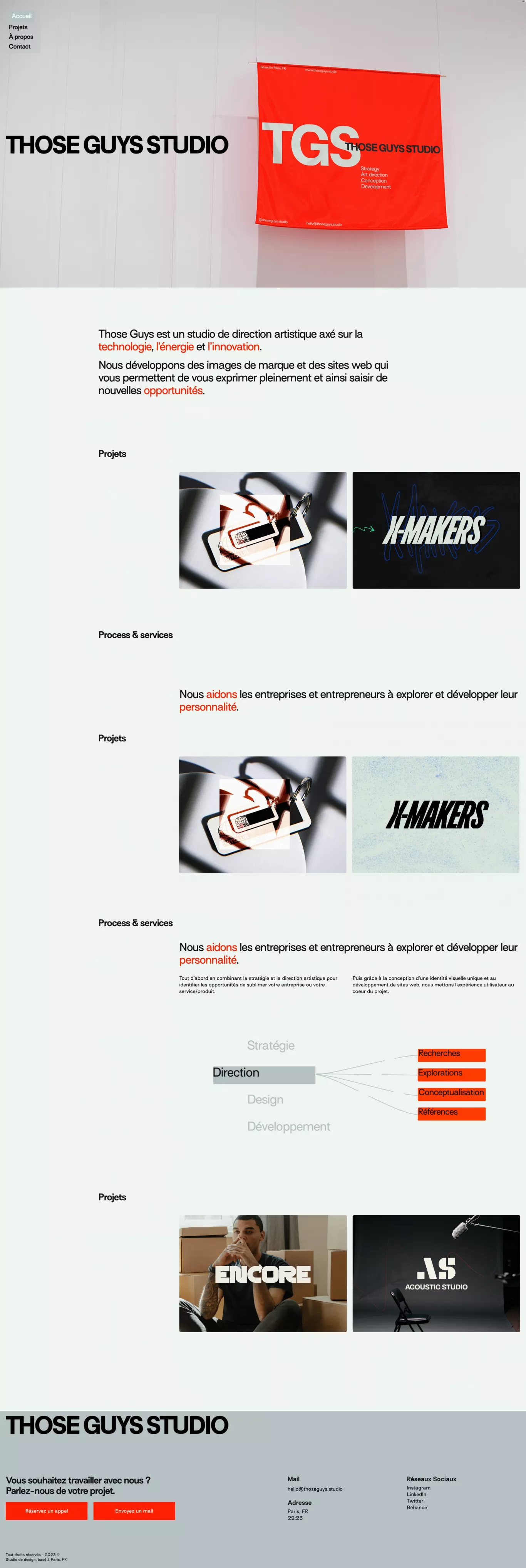 Those Guys Studio - We bring art directi portfolio page screenshot showcasing Design and Tech design