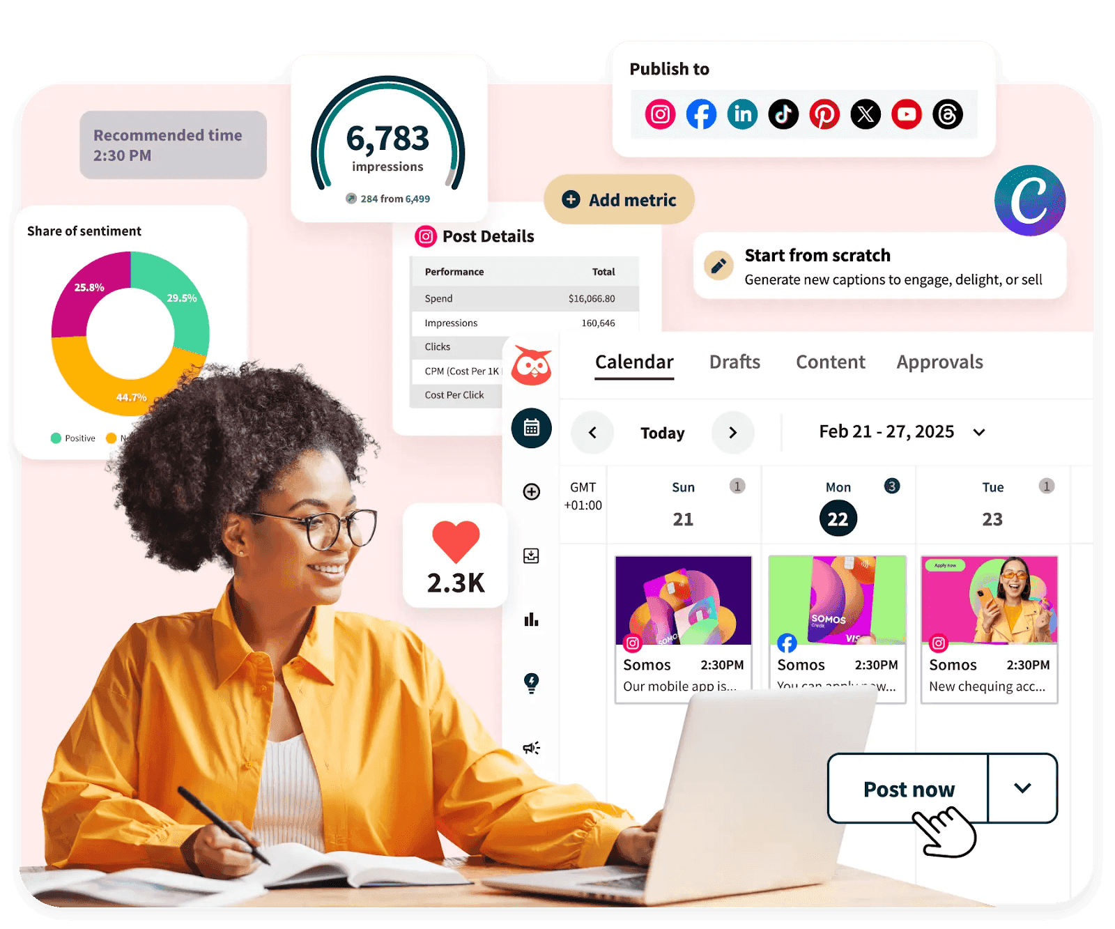 Explore Hootsuite features in the dashboard