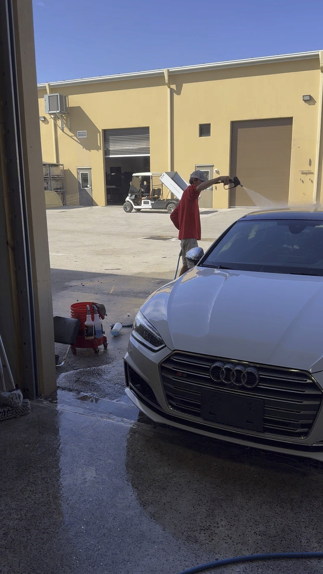 Boat exterior car wash