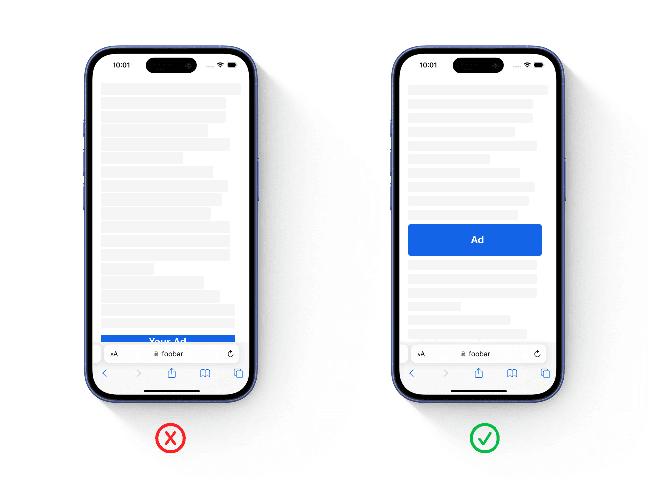 diagram showing when an impression is counted on koah