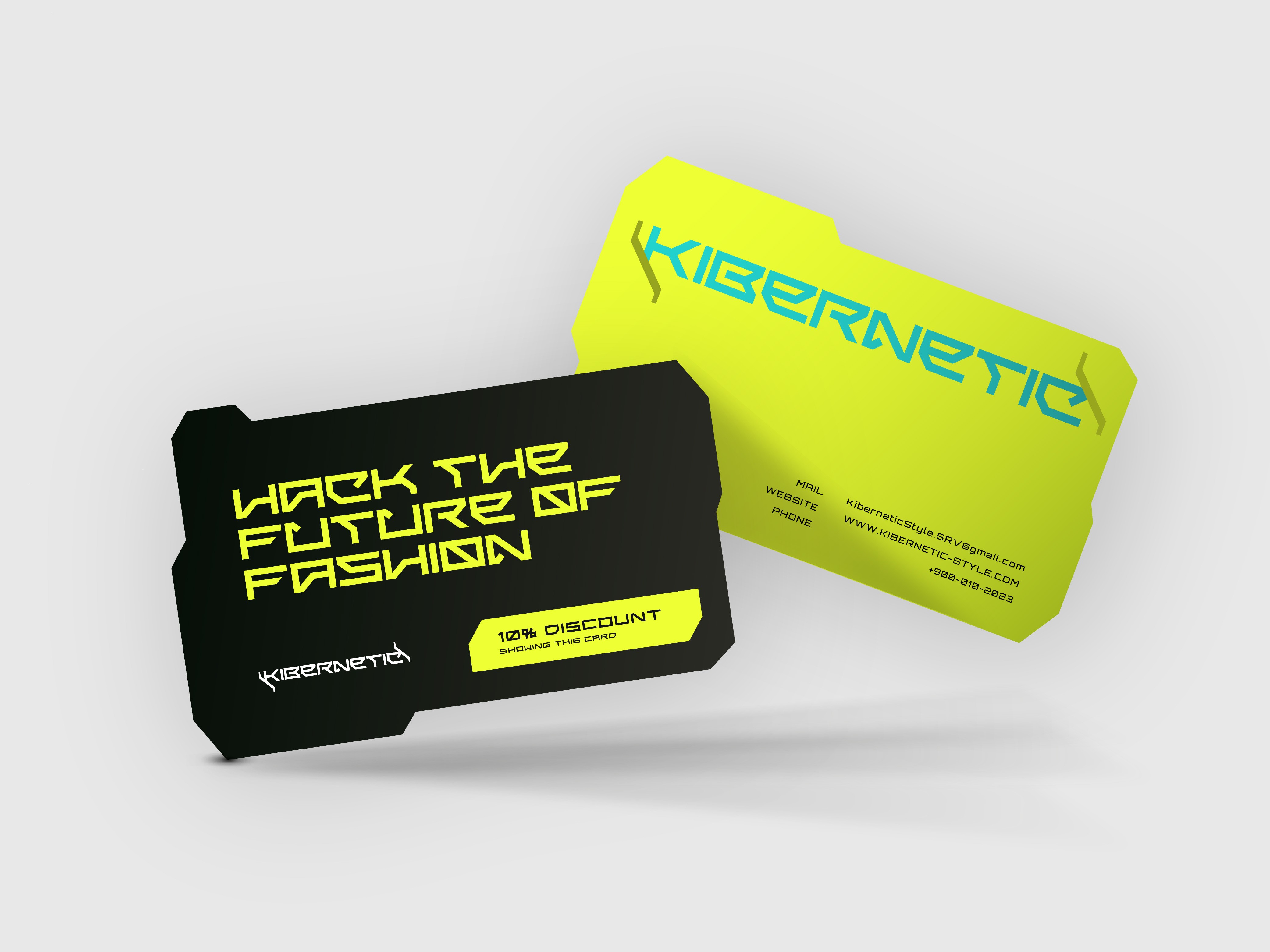 kibernetic business card design mockup