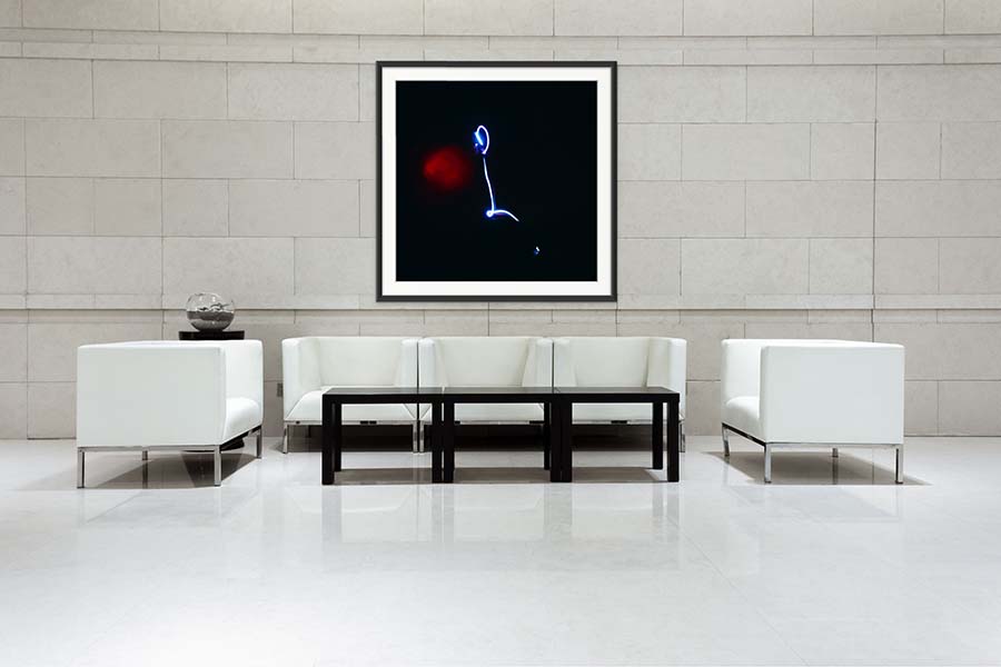 Abstract art framed in a wall