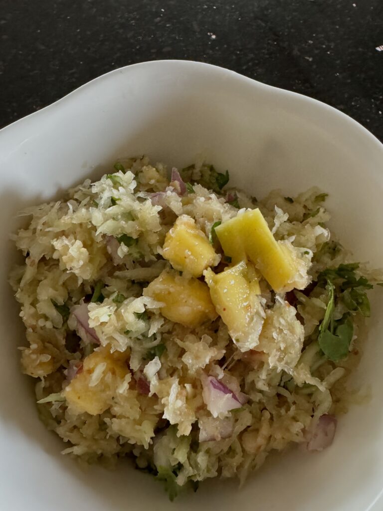 Thai inspired papaya and mango koshimbir