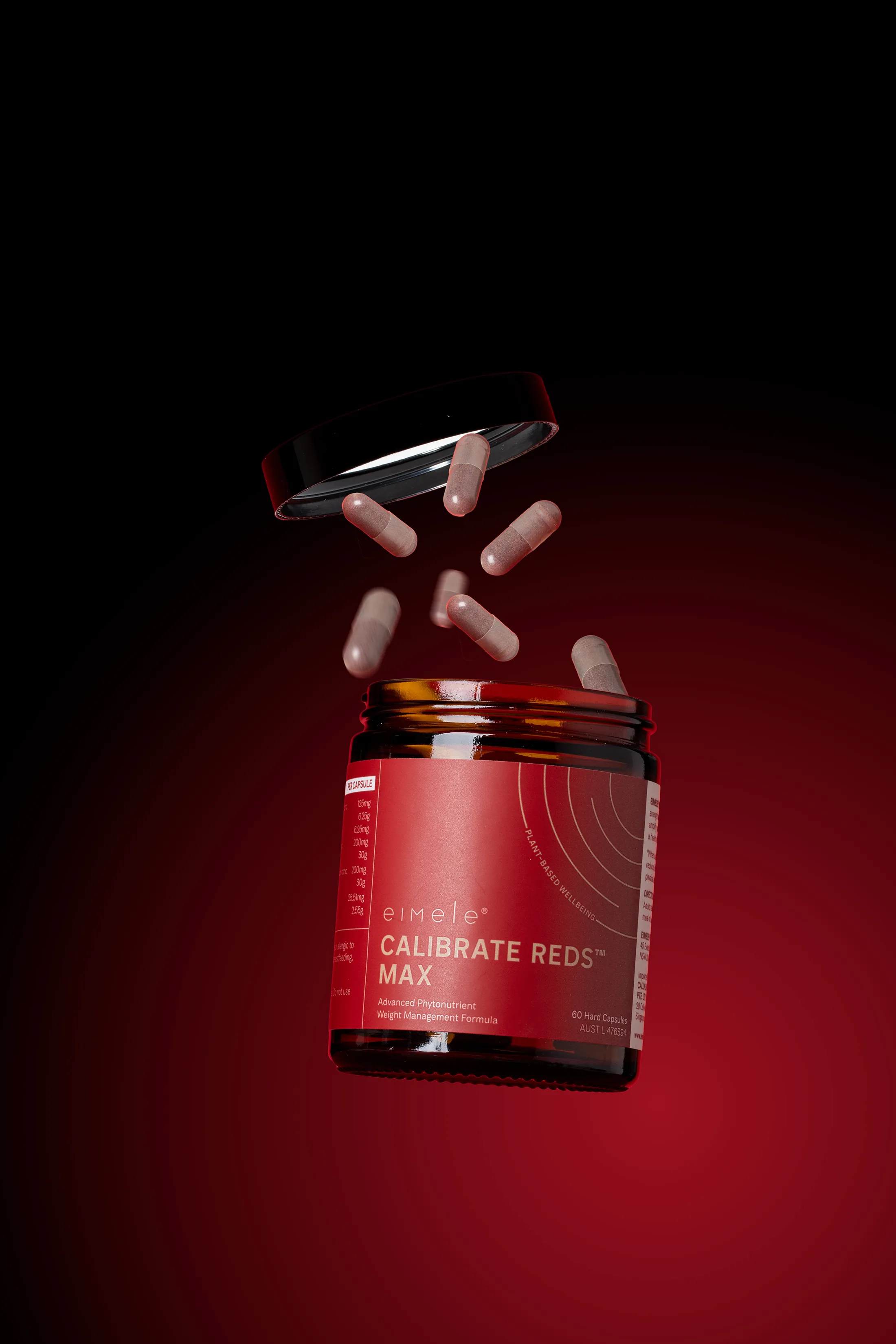 Creative product visual developed for the Eimele Calibrate Reds campaign.