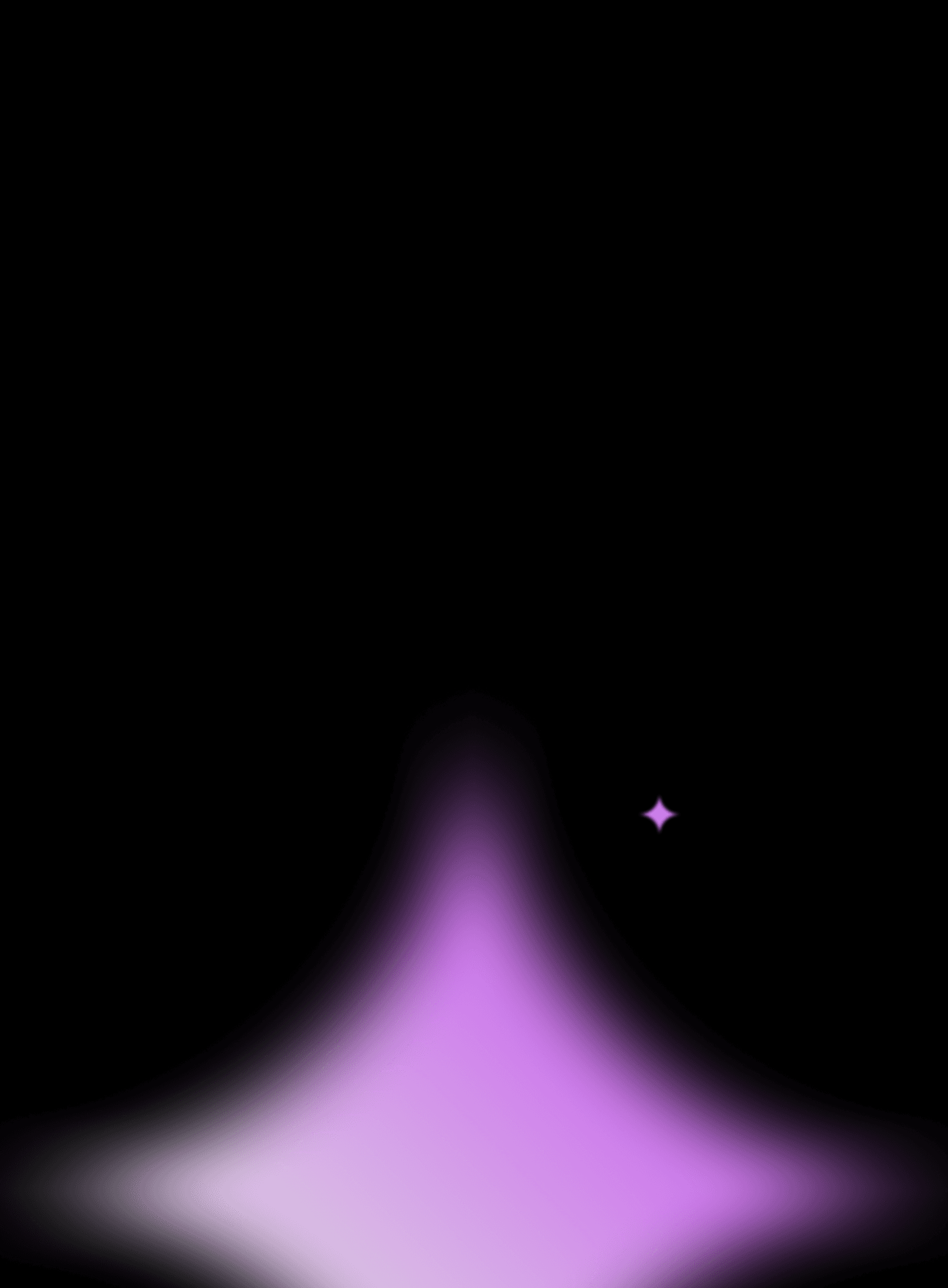 Sillueth of robot in dark gradient color mied with purple color that represent brand colors