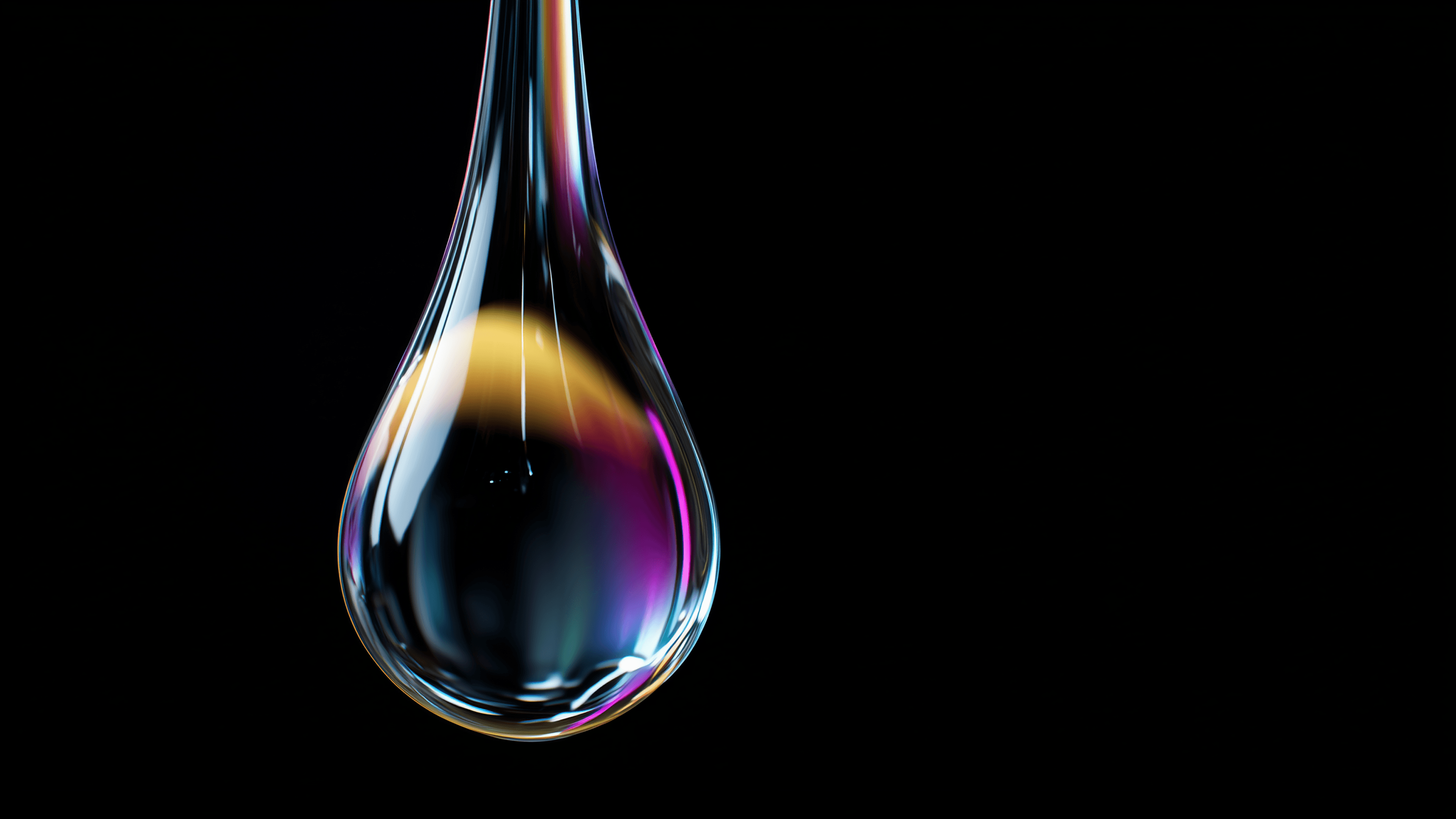 Teardrop reflecting CMYK colors
