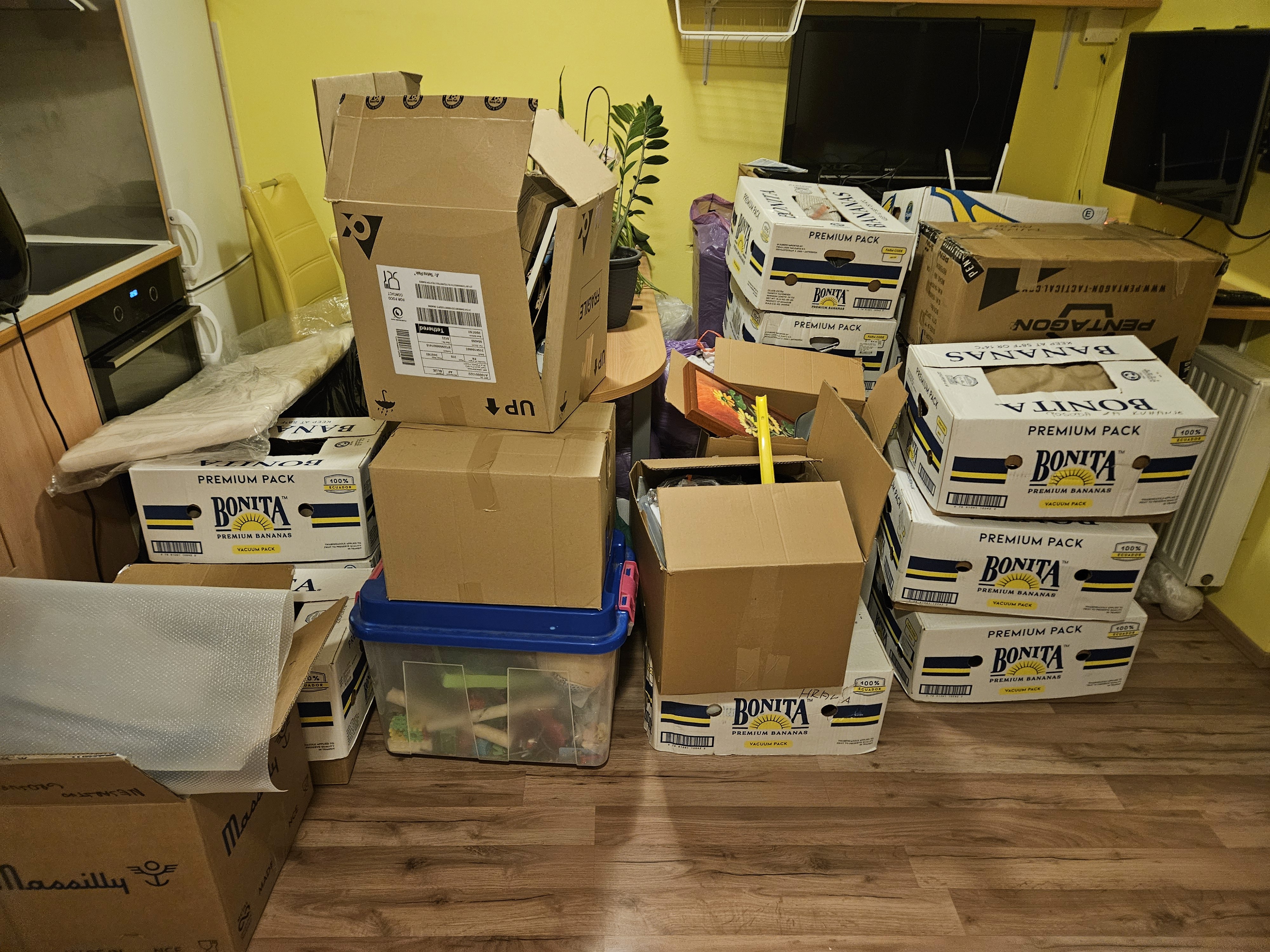 Škatlje pripravljene na selitev