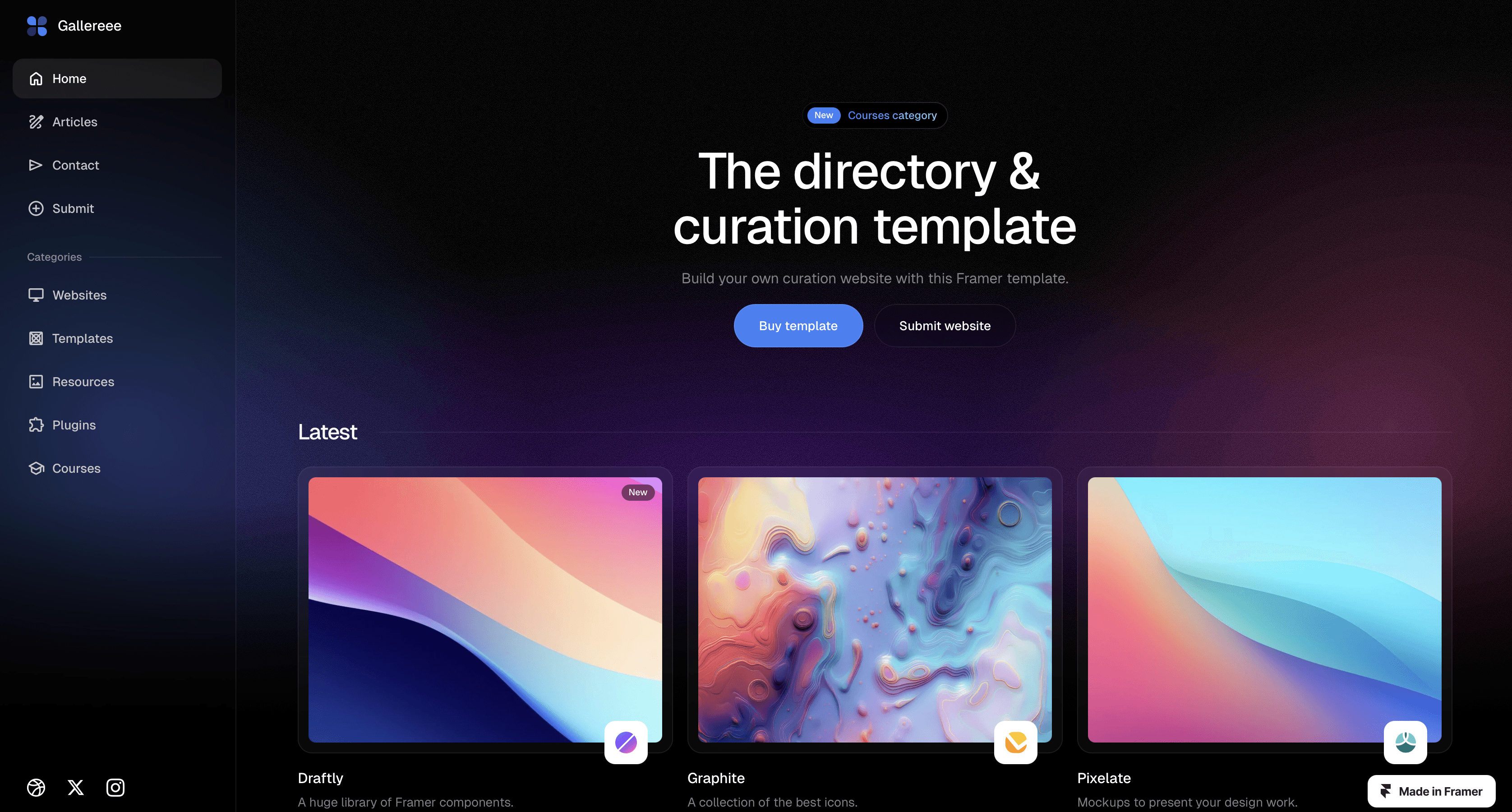 gallereee template framer