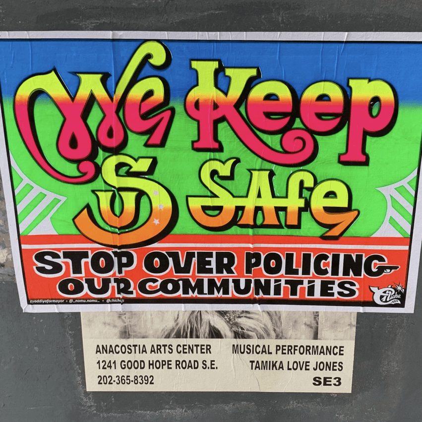 Wheat paste poster seen on the street in Washington, DC