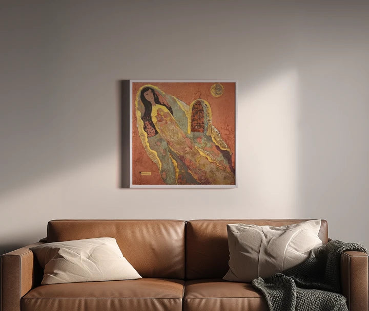 premium art poster and canvas prints, with originals available, from QART , of the artwork " Blush Moon "