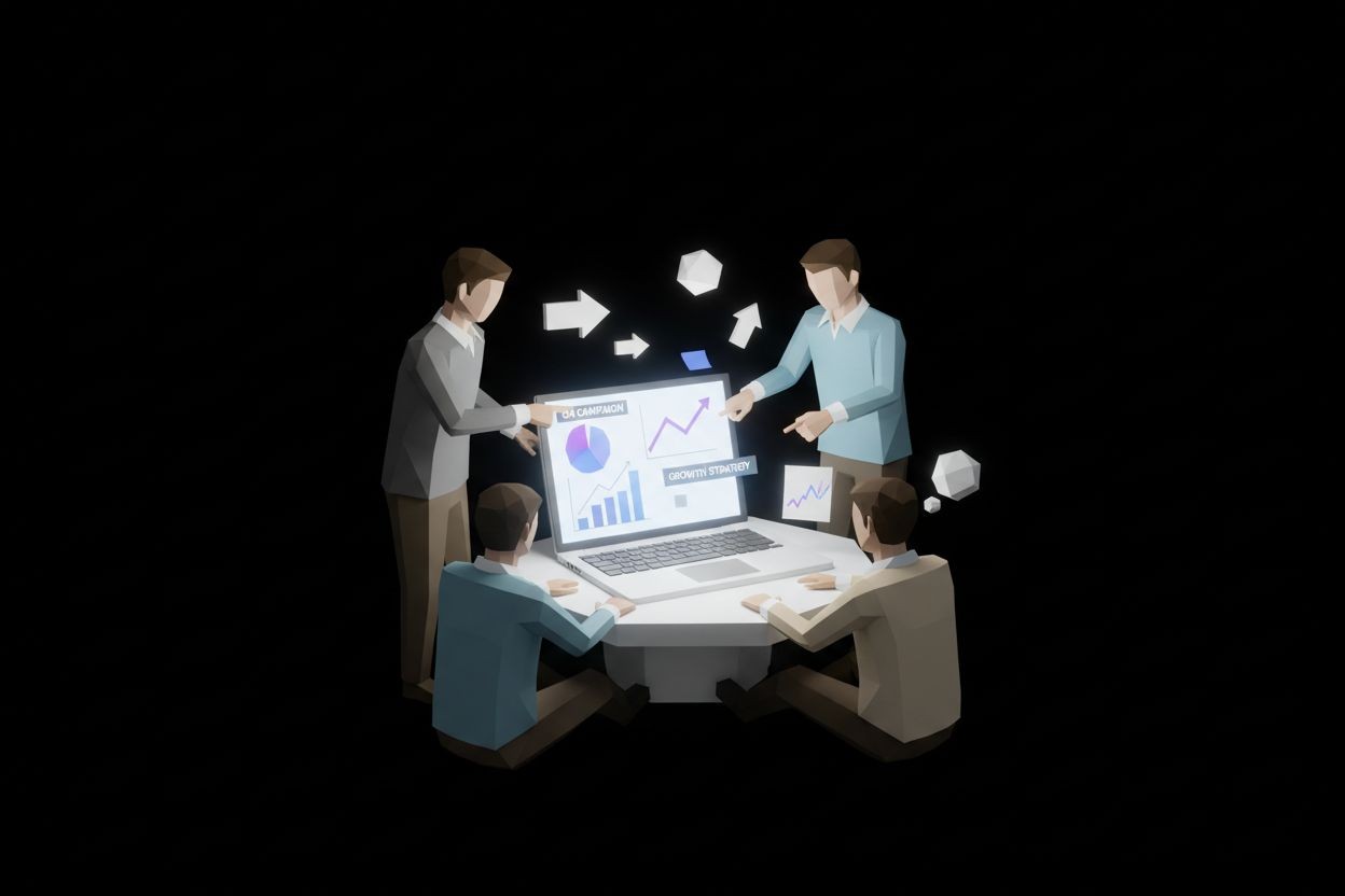 Marketing and sales team working together