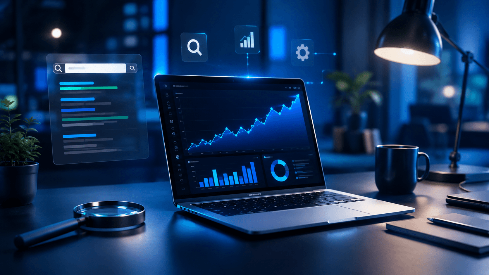 Analytics dashboard on a laptop screen