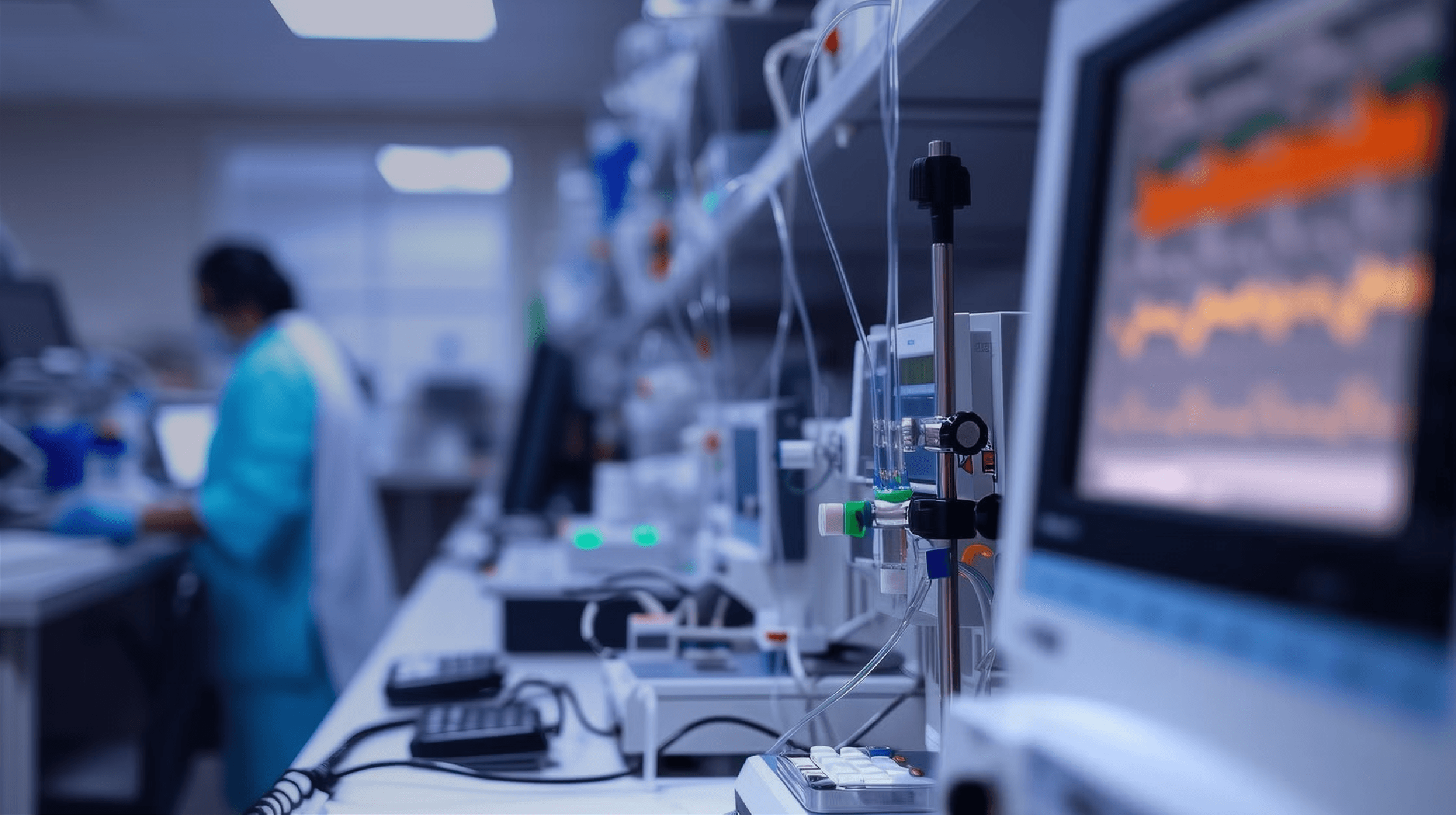 Blue chemical Solution beaker