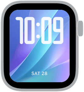 aurora glass Apple Watch face preview 4 featuring abstract, gradient, modern, and new years eve.