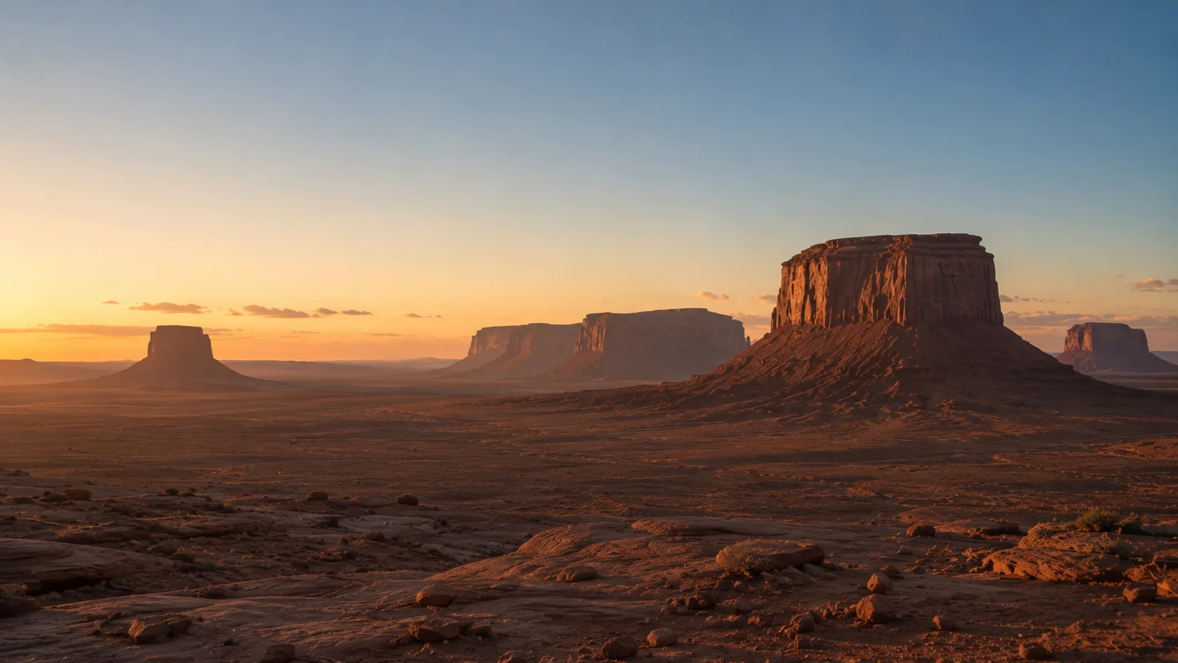 Desert at dusk