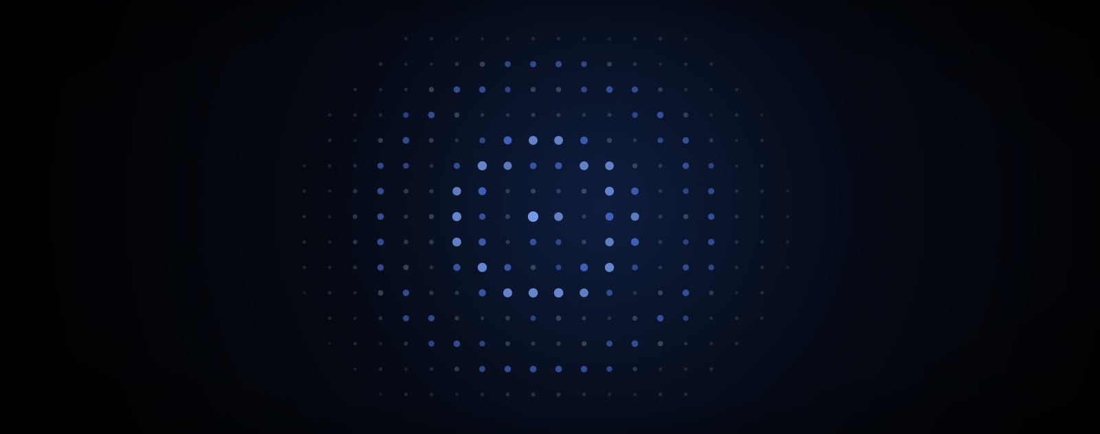 Glowing blue dot grid on dark background