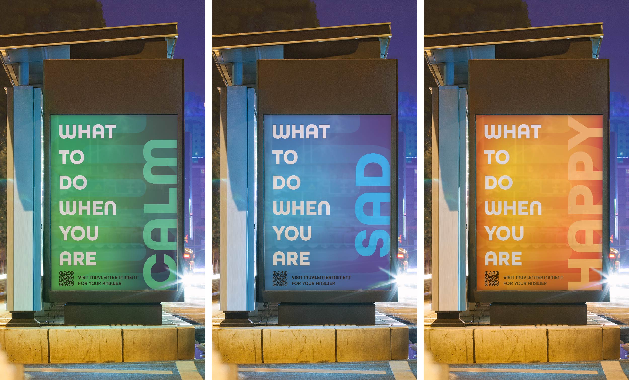 Posters promoting muvi