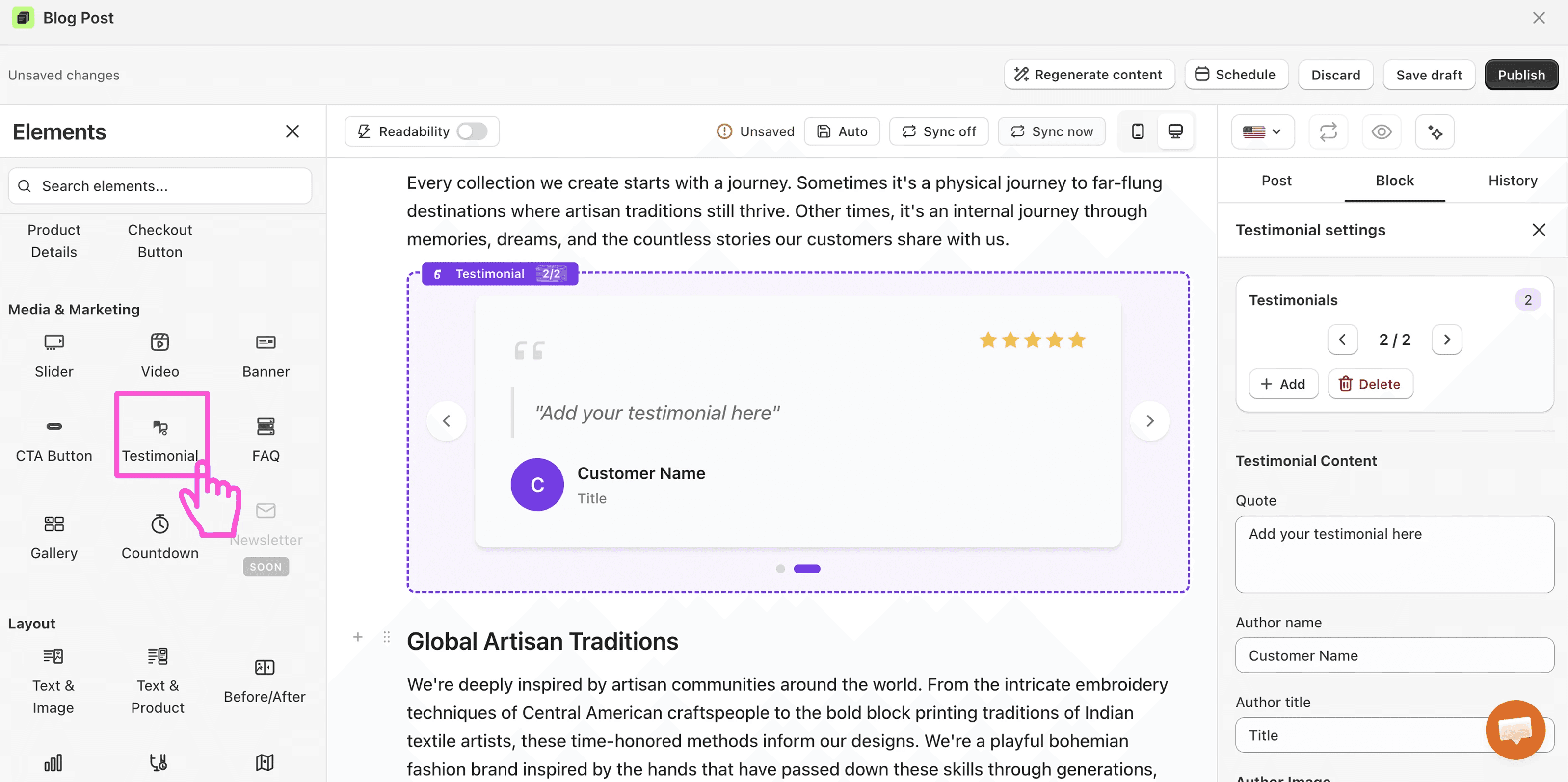 How to add products to Shopify blog posts