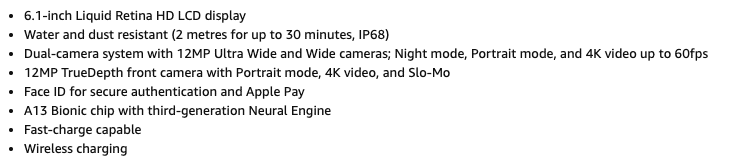 amazon bullet points
