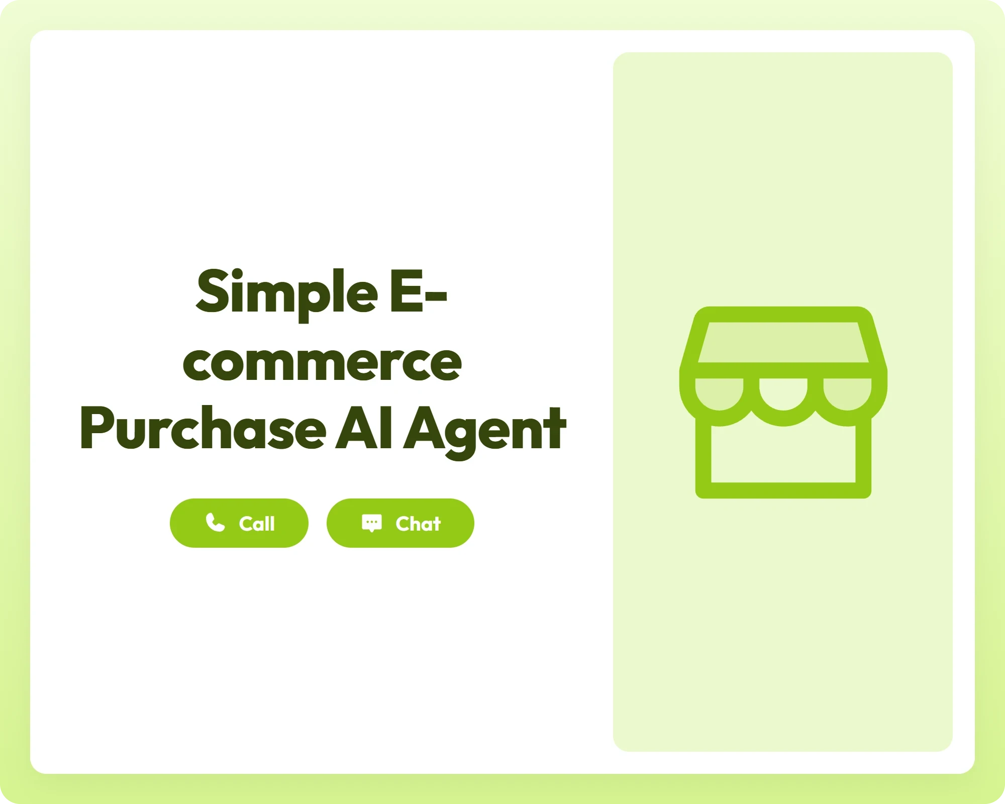 ai order agent supports call and chat with storefront icon panel for easy online shopping