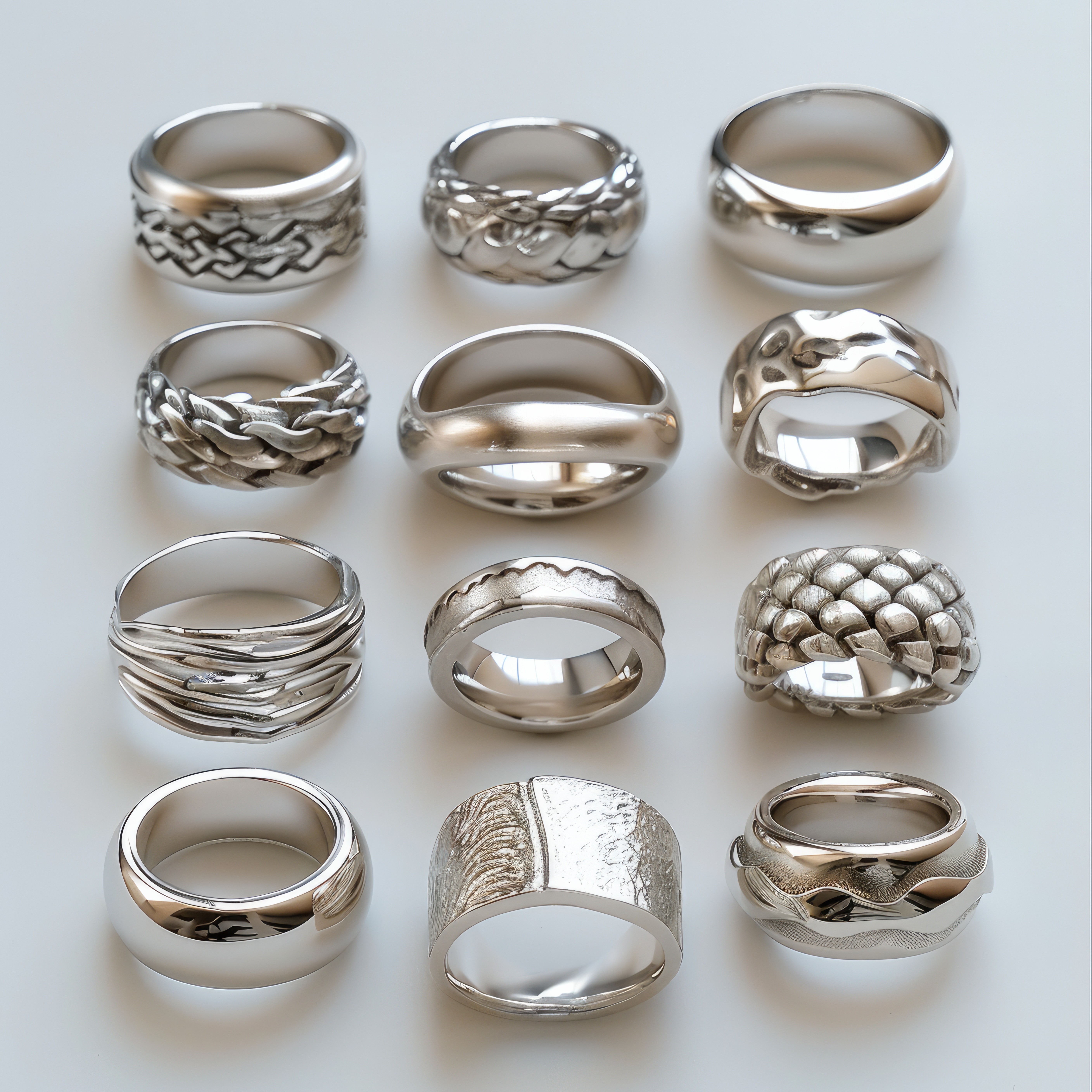 Assorted sterling silver rings and jewelry representing estate scrap buybacks.