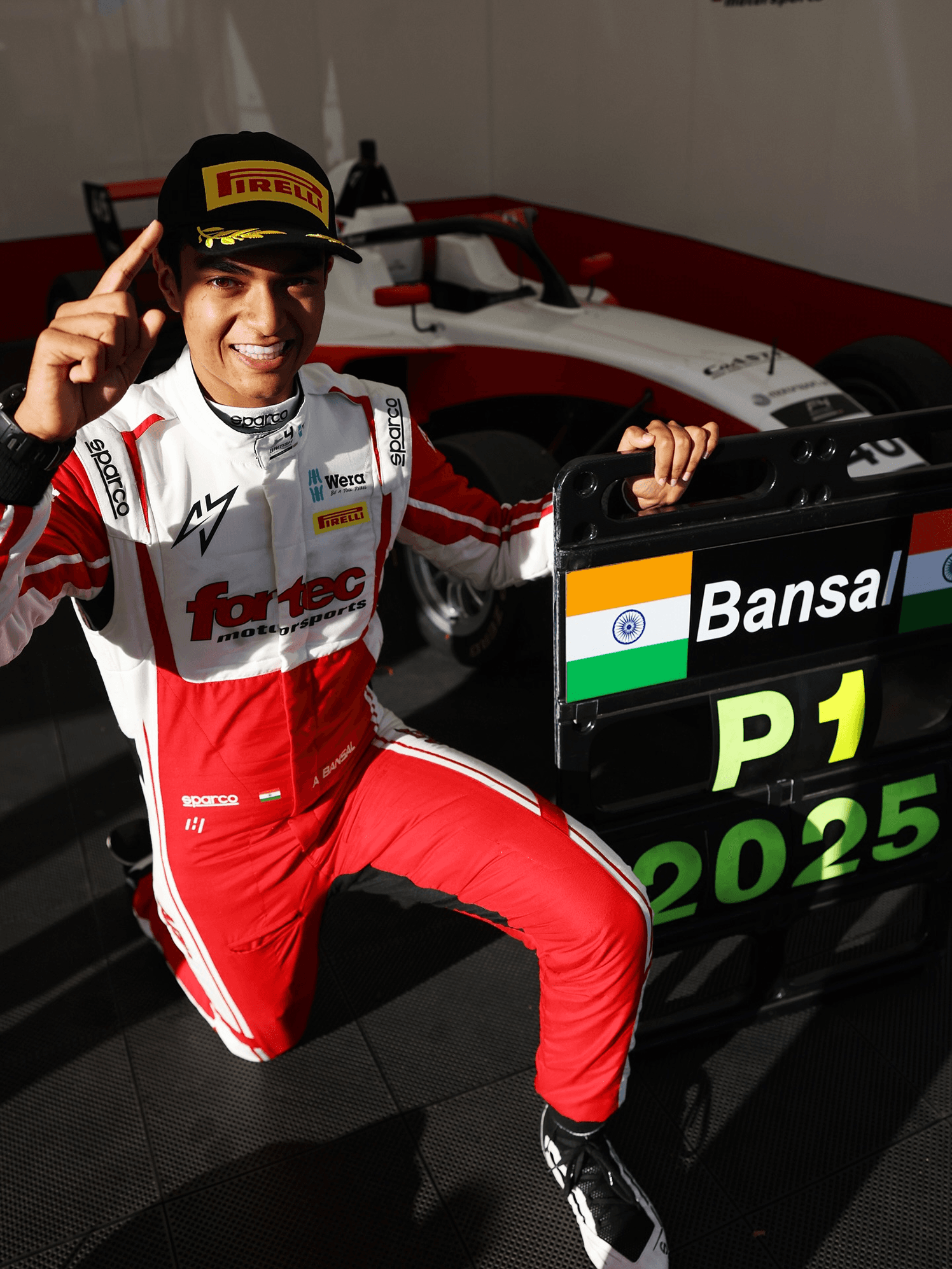 Ary Bansal winning a race