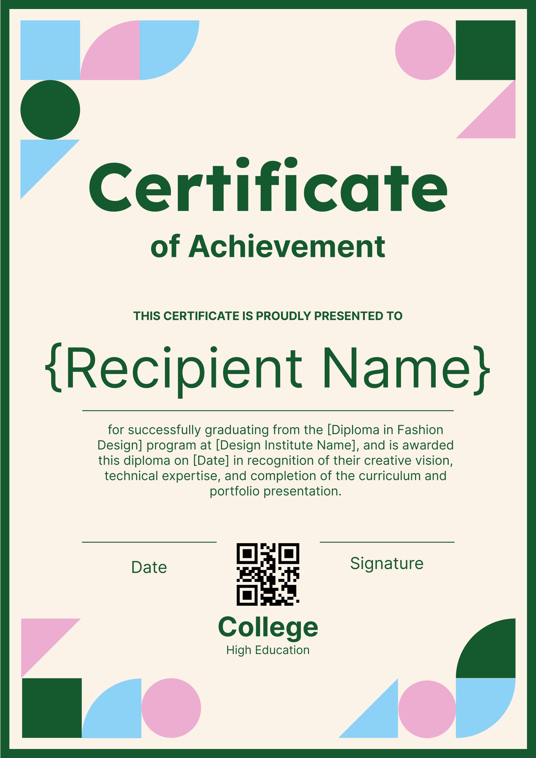 Wauld - Lively certificate of diploma certificate template