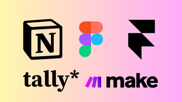 Logo de Notion, Figma, Framer, Tally.so et Make