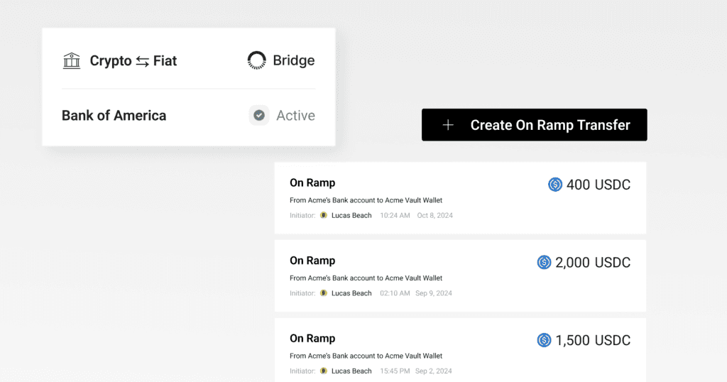 Crypto-Fiat On/Off Ramps