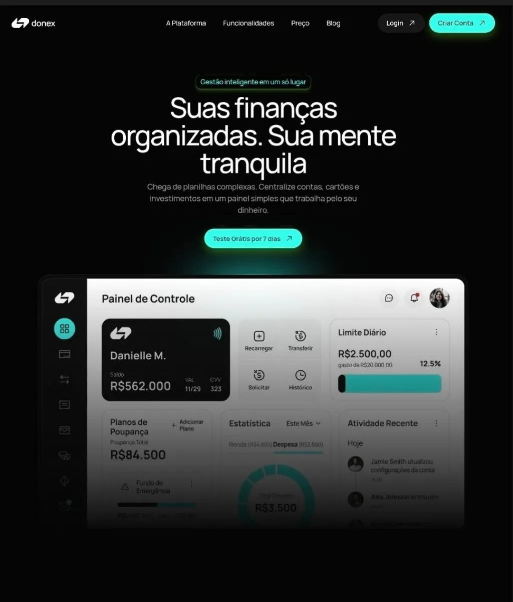 Mockup de site de SaaS