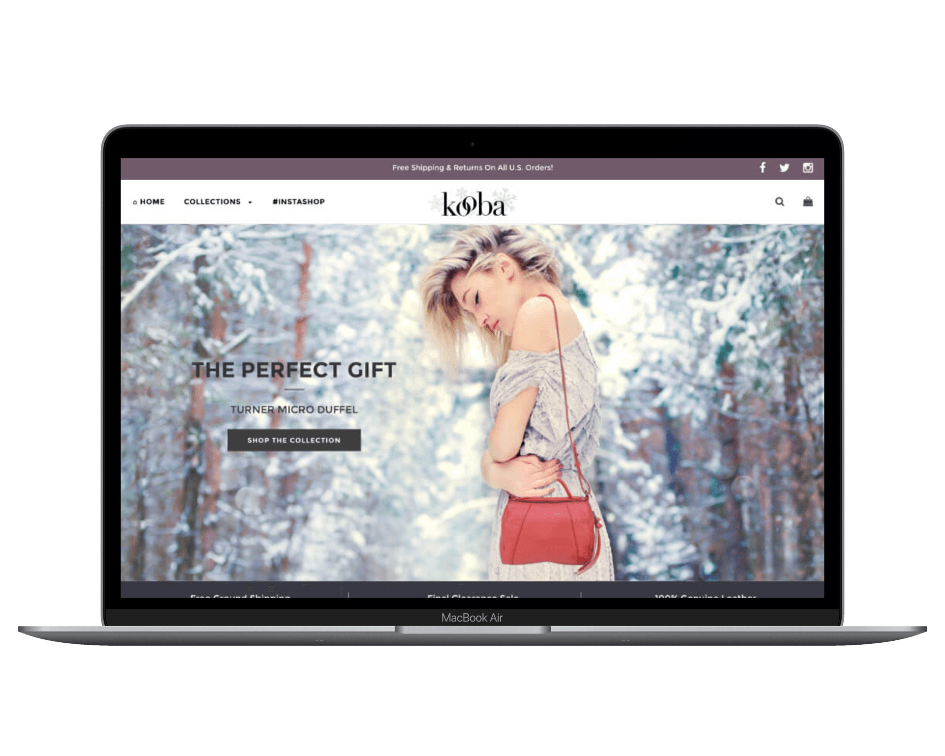 Kooba holiday storefront website