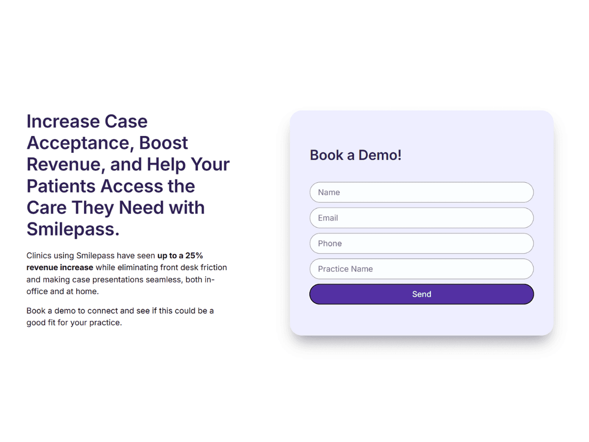 Contact Us Page of Smilepass Website
