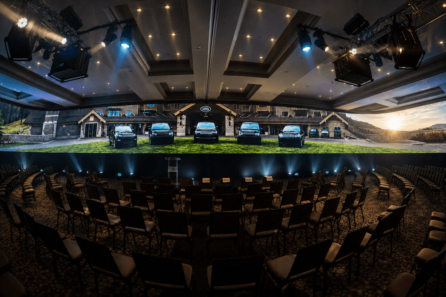 Land Rover screen and staging from Corporate Magic