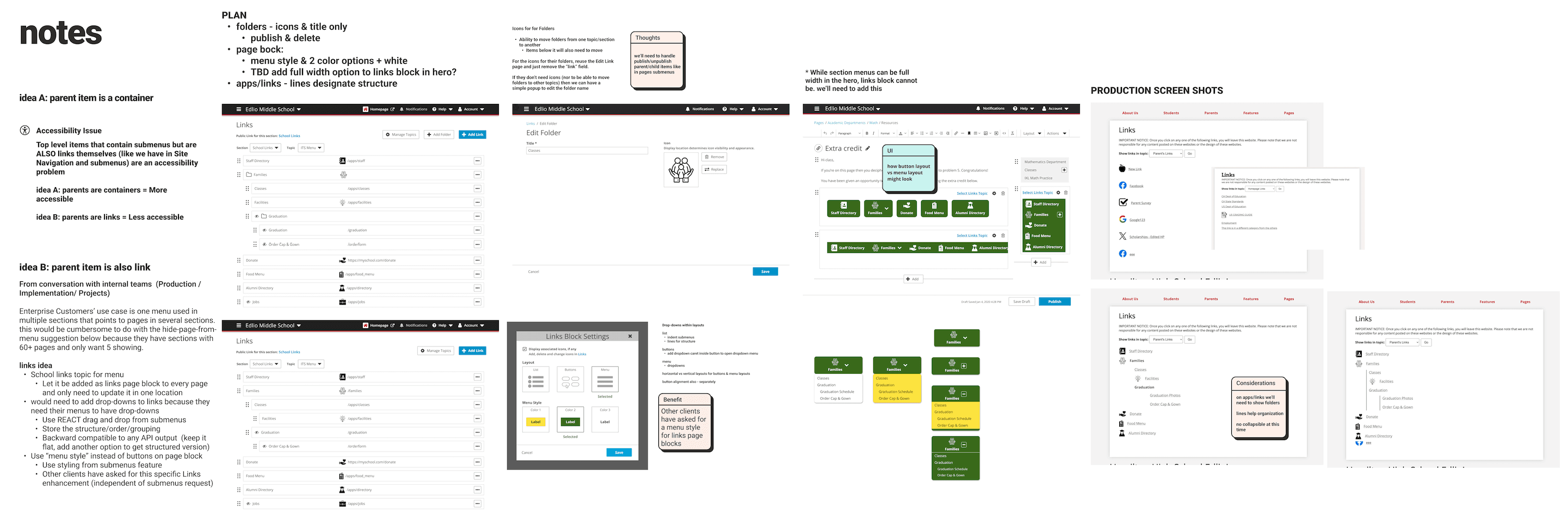 Screenshot of notes gathered