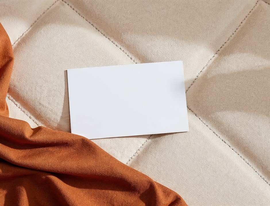 blank mockup with rock