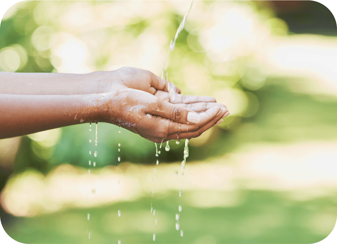 washing hands with water