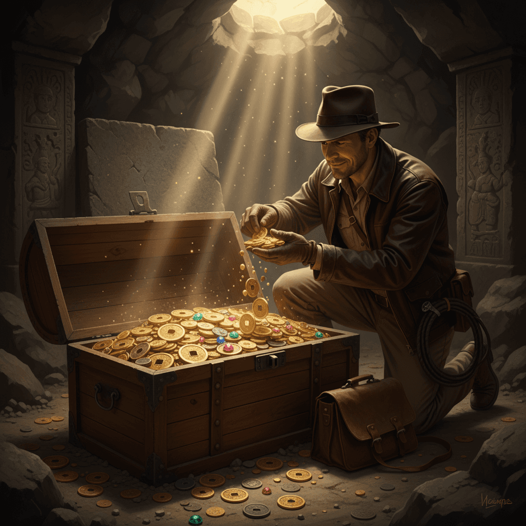 A fleet of delivery drones flying over a city skyline at dusk