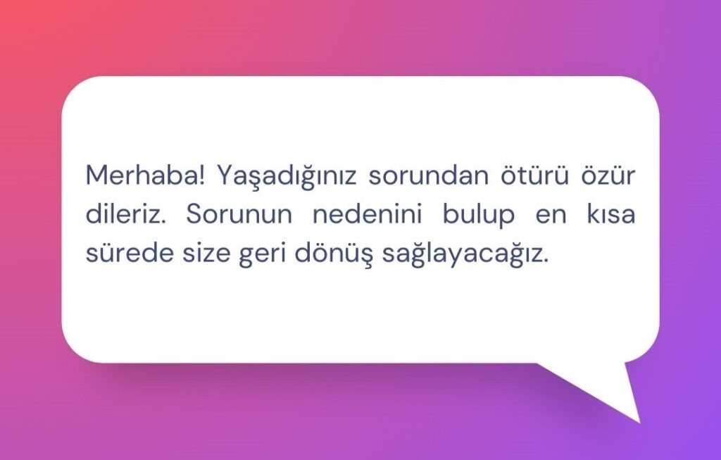 müşteri destek mesajları, Instagram DM örnekleri