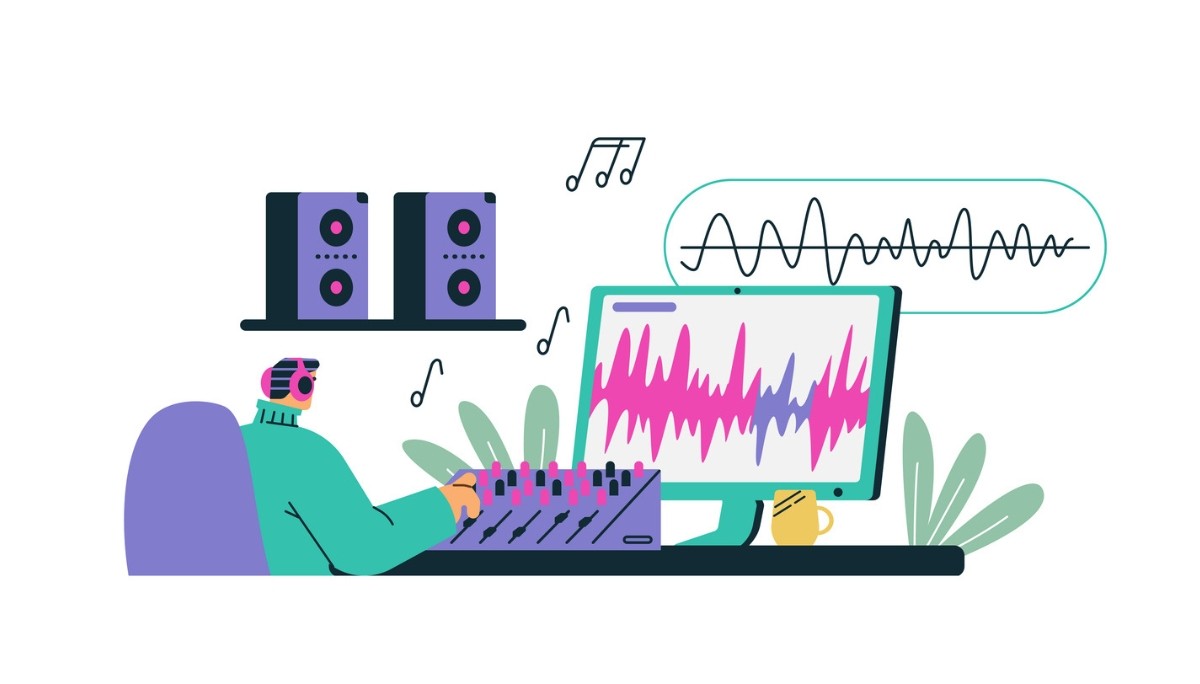 Illustration of two people adjusting interlocking gears within a circular arrow loop, surrounded by charts and checklists.
