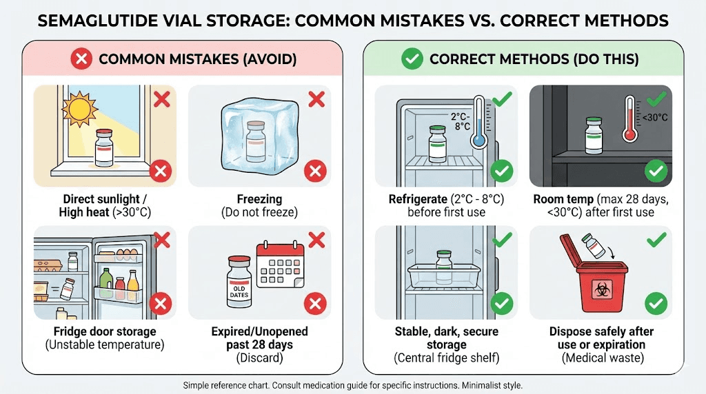 Common semaglutide vial storage mistakes and correct storage methods