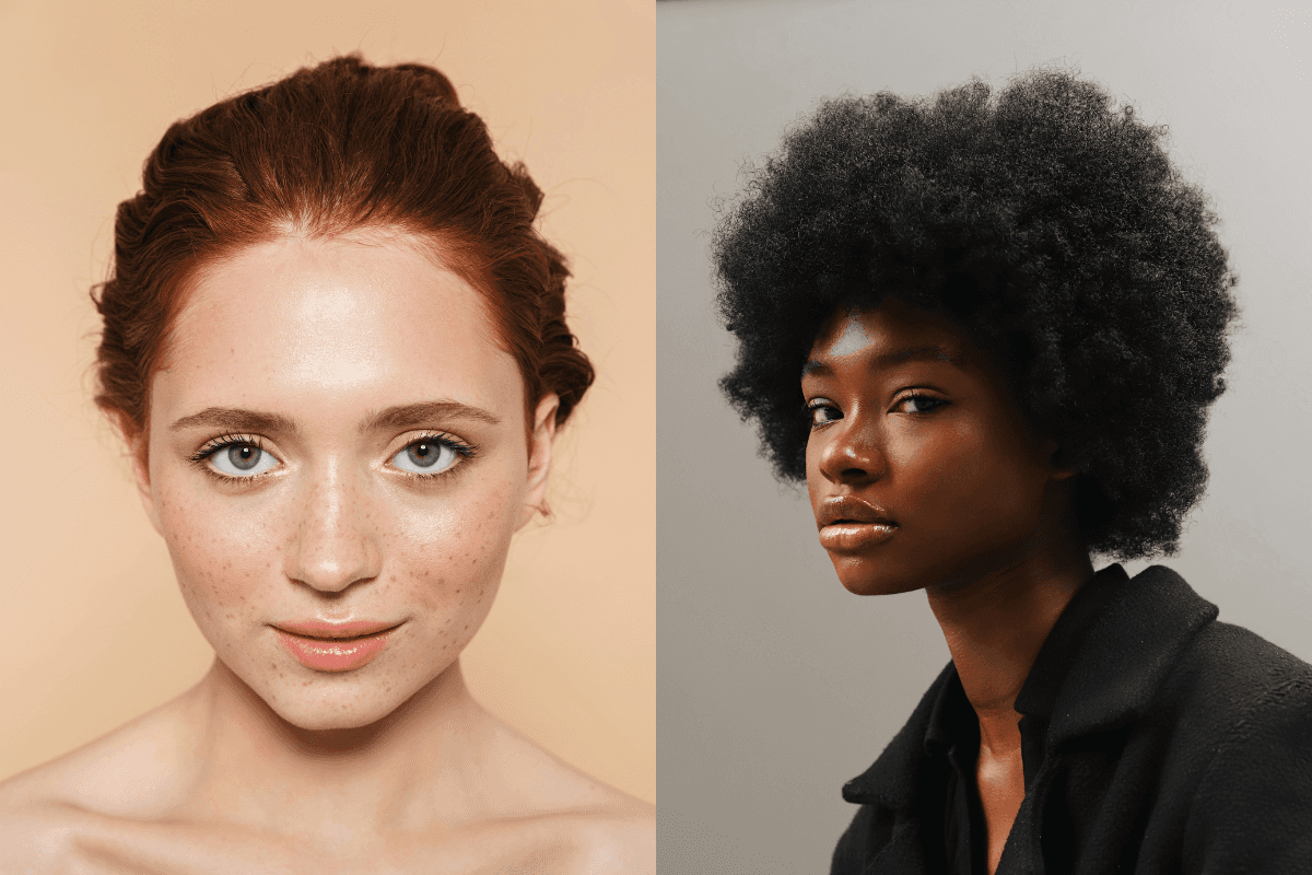 models with different skin tones