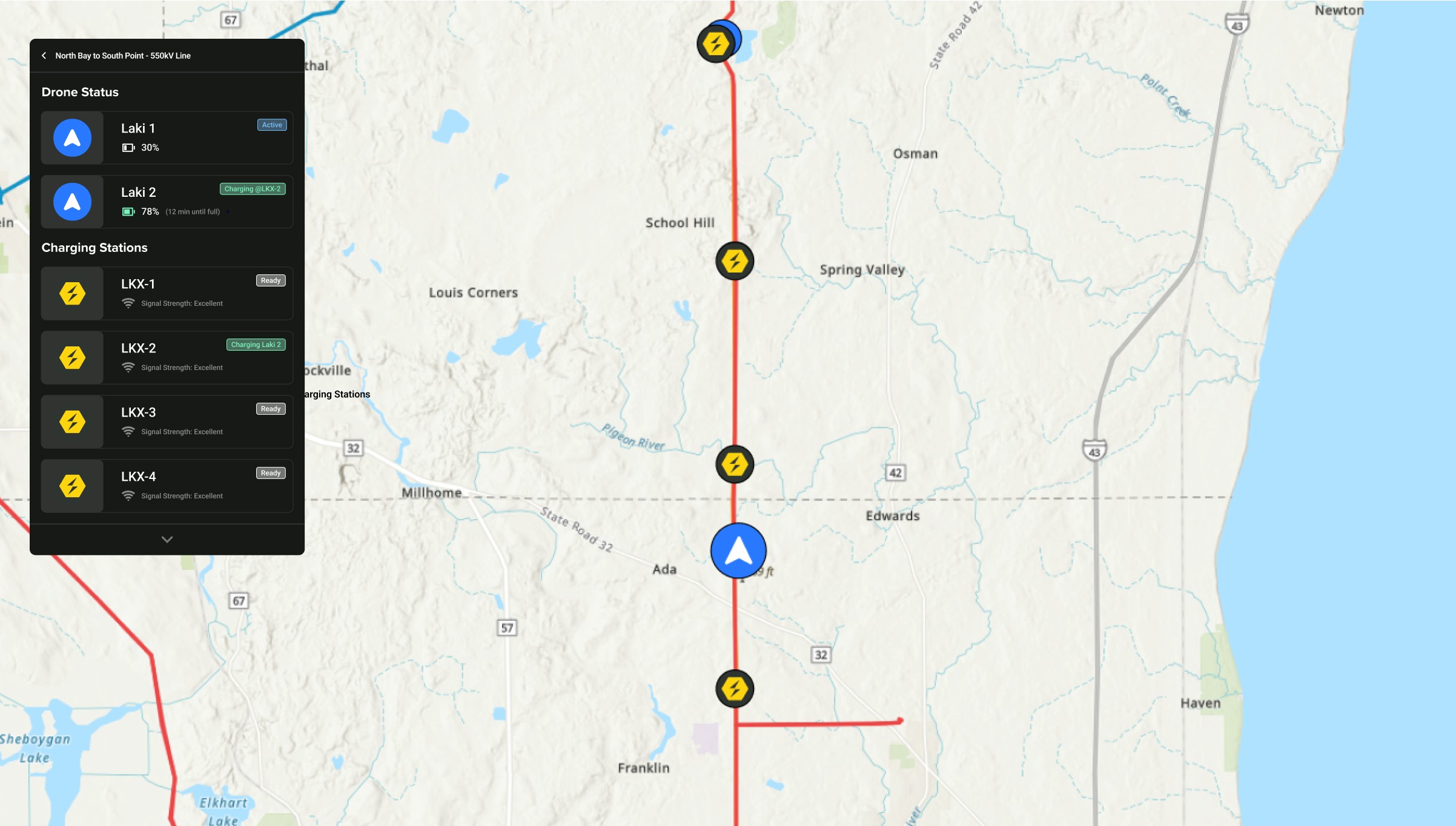 drone navigation software mock up