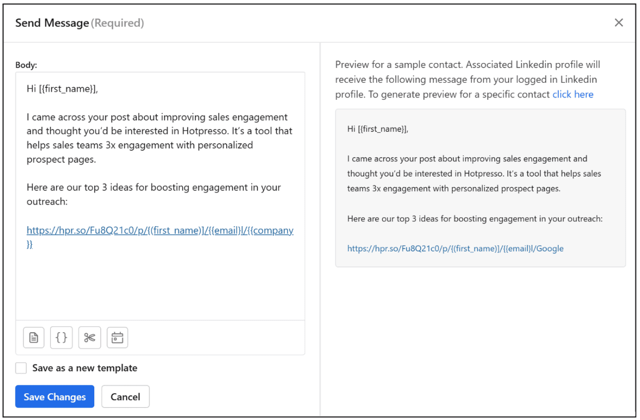 Image 13 -&nbsp; Crafting a LinkedIn Outreach with Hotpresso